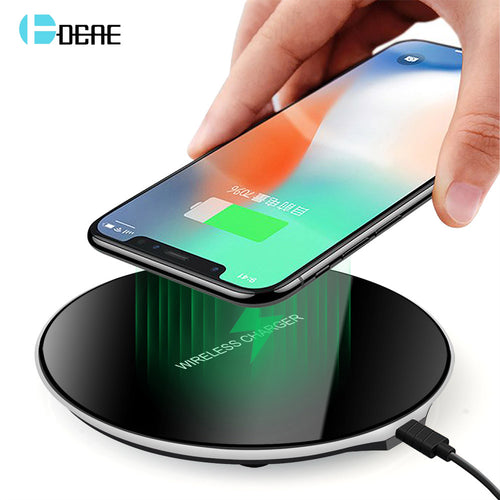 DCAE Qi Wireless Charger For Samsung Galaxy S9 S8 Plus Mirror Charging Pad Dock Cradle Charger USB For iPhone 8 X XS Max XR-FastWirelessCharger